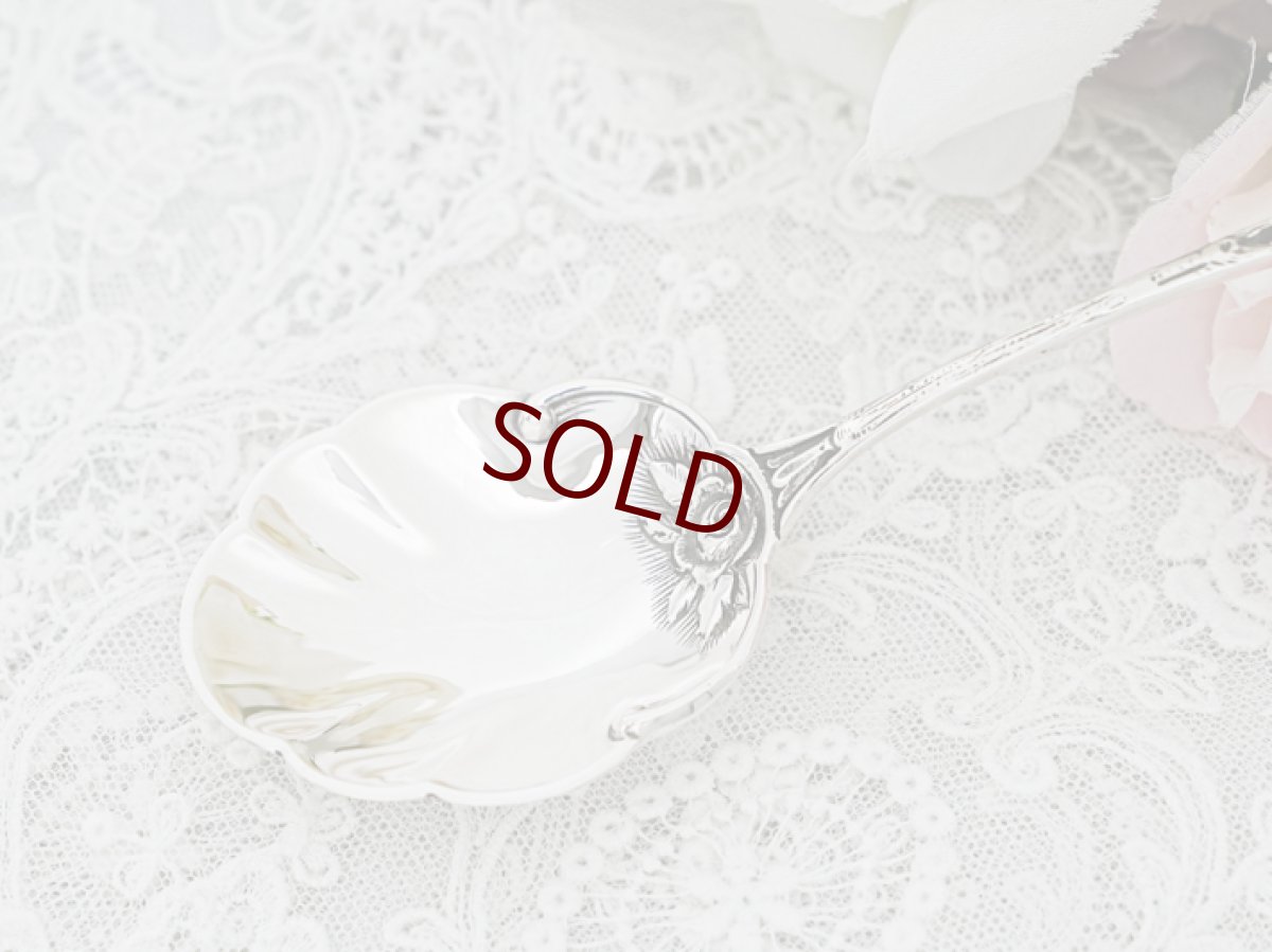 画像4: アンティークシルバー、アンティーク銀器、純銀製(800)  ドイツ製 c.1900 ヒルデスハイムローズ　クリームスプーン (4)