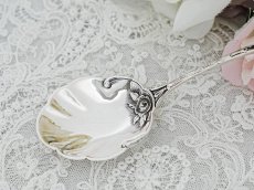 画像4: アンティークシルバー、アンティーク銀器、純銀製(800)  ドイツ製 c.1900 ヒルデスハイムローズ　クリームスプーン (4)