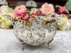 画像3: アンティーク銀器、アンティークシルバー、純銀製(800) ドイツ製　1900年前後 ロココスタイル　エンジェルの彫刻　クリームジャグ＆シュガーポットセット (3)