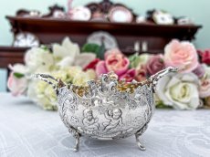 画像13: アンティーク銀器、アンティークシルバー、純銀製(800) ドイツ製　1900年前後 ロココスタイル　エンジェルの彫刻　クリームジャグ＆シュガーポットセット (13)