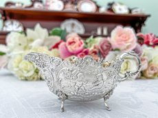 画像15: アンティーク銀器、アンティークシルバー、純銀製(800) ドイツ製　1900年前後 ロココスタイル　エンジェルの彫刻　クリームジャグ＆シュガーポットセット (15)