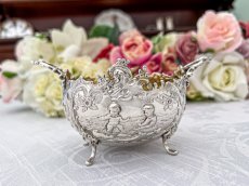 画像14: アンティーク銀器、アンティークシルバー、純銀製(800) ドイツ製　1900年前後 ロココスタイル　エンジェルの彫刻　クリームジャグ＆シュガーポットセット (14)