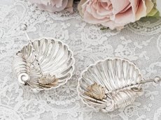 画像4: アンティークシルバー、アンティーク銀器、純銀製（925）1903年制作 かわいらしいシェル型　ソルト＆ペッパーディッシュセット (4)