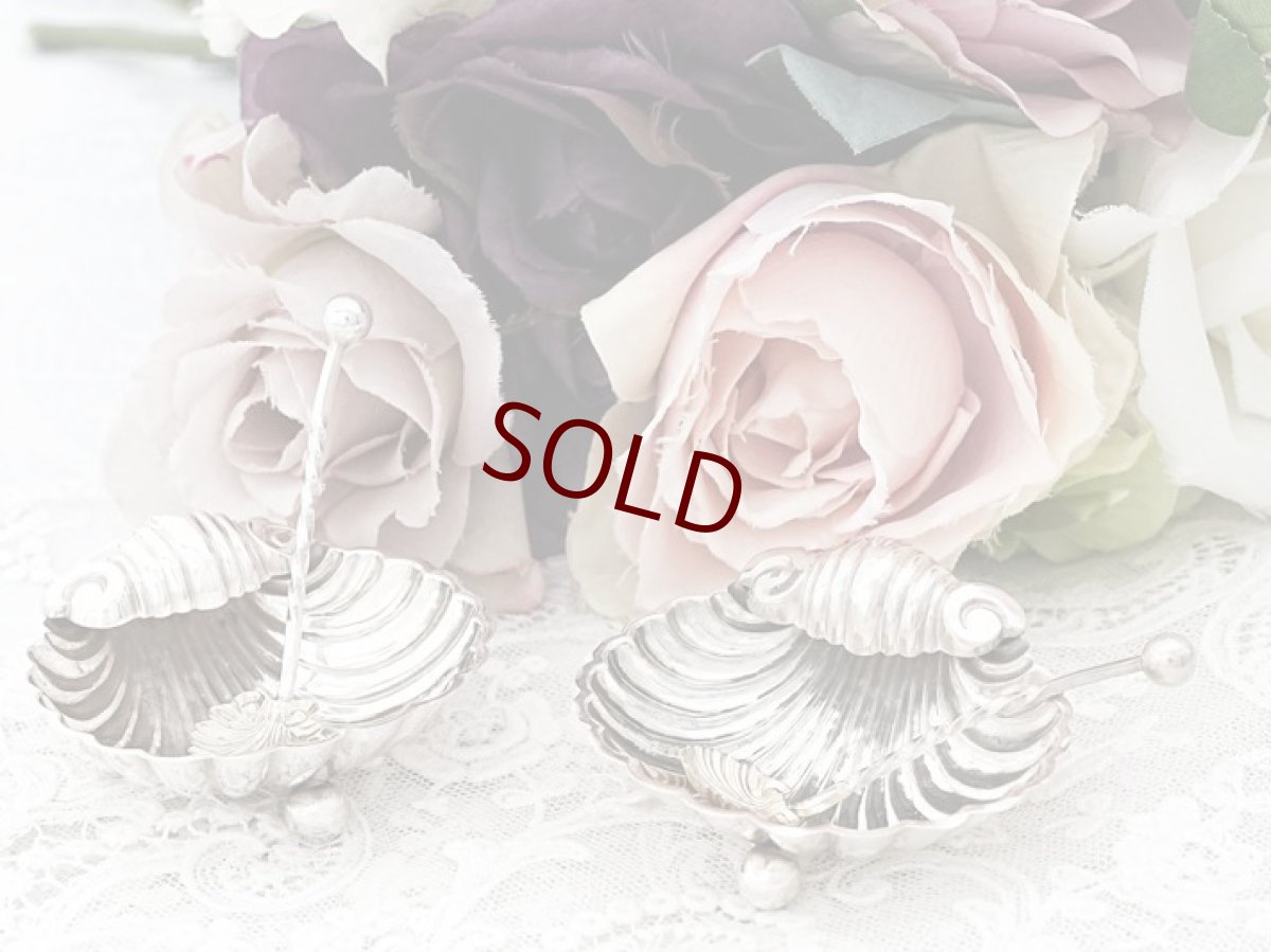 画像5: アンティークシルバー、アンティーク銀器、純銀製（925）1903年制作 かわいらしいシェル型　ソルト＆ペッパーディッシュセット (5)