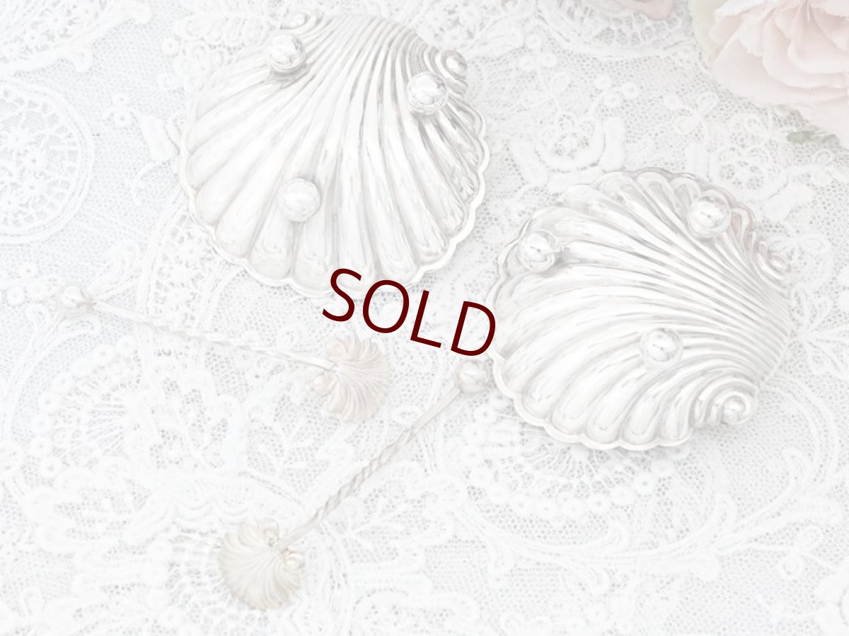 画像7: アンティークシルバー、アンティーク銀器、純銀製（925）1903年制作 かわいらしいシェル型　ソルト＆ペッパーディッシュセット (7)