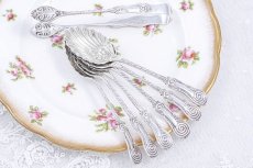 画像7: アンティークシルバー、アンティーク銀器、純銀製（925）1906年　超美品 マッピン＆ウェッブ シェル型　ティースプーン6本＆シュガートング セット (7)