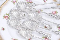 画像5: アンティークシルバー、アンティーク銀器、純銀製（925）1906年　超美品 マッピン＆ウェッブ シェル型　ティースプーン6本＆シュガートング セット (5)