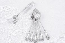 画像3: アンティークシルバー、アンティーク銀器、純銀製（925）1906年　超美品 マッピン＆ウェッブ シェル型　ティースプーン6本＆シュガートング セット (3)