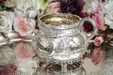 画像18: アンティークシルバー、アンティーク銀器、純銀製(925) 1869年 Martin, Hall 製作 特級 ヴィクトリアンロココ /ルイスタイル ティー＆コーヒーセット (18)