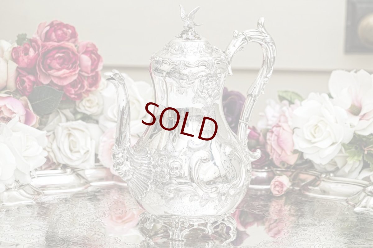 画像13: アンティークシルバー、アンティーク銀器、純銀製(925) 1869年 Martin, Hall 製作 特級 ヴィクトリアンロココ /ルイスタイル ティー＆コーヒーセット (13)