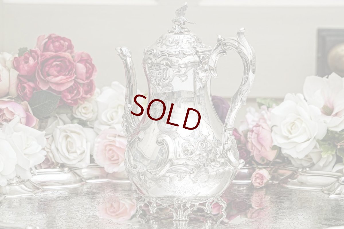 画像14: アンティークシルバー、アンティーク銀器、純銀製(925) 1869年 Martin, Hall 製作 特級 ヴィクトリアンロココ /ルイスタイル ティー＆コーヒーセット (14)