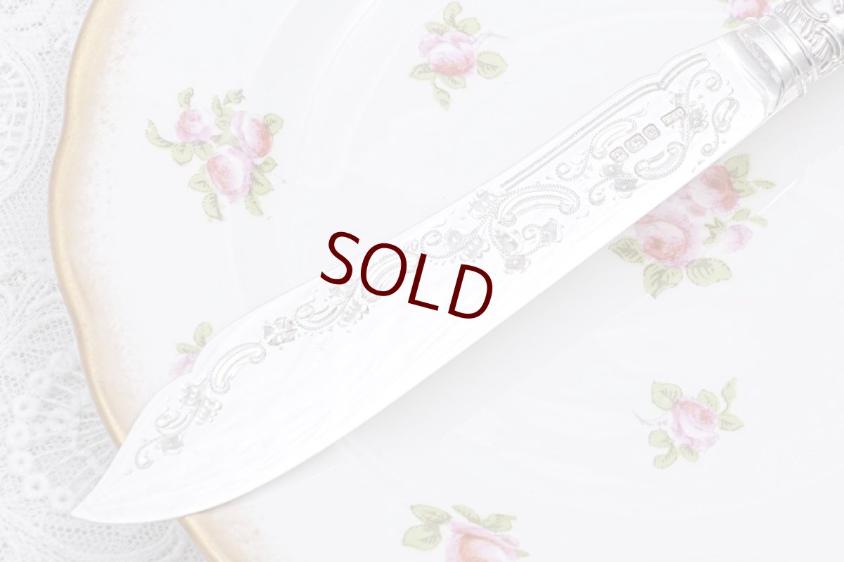 画像15: アンティークシルバー、アンティーク銀器、希少 純銀製(925) 白蝶貝ハンドル  フィッシュカトラリー6組&デザートカトラリー6組 24本セット (15)