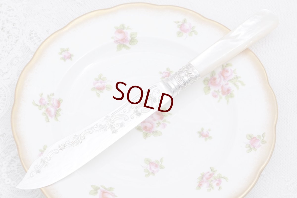 画像14: アンティークシルバー、アンティーク銀器、希少 純銀製(925) 白蝶貝ハンドル  フィッシュカトラリー6組&デザートカトラリー6組 24本セット (14)