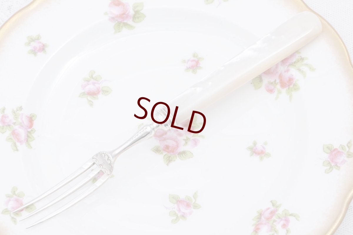 画像20: アンティークシルバー、アンティーク銀器、希少 純銀製(925) 白蝶貝ハンドル  フィッシュカトラリー6組&デザートカトラリー6組 24本セット (20)