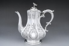 画像4: アンティークシルバー、アンティーク銀器、シルバープレート 特級 1859年 エルキントン 可憐なお花の摘み お花の彫刻ティー＆コーヒー4点セット (4)