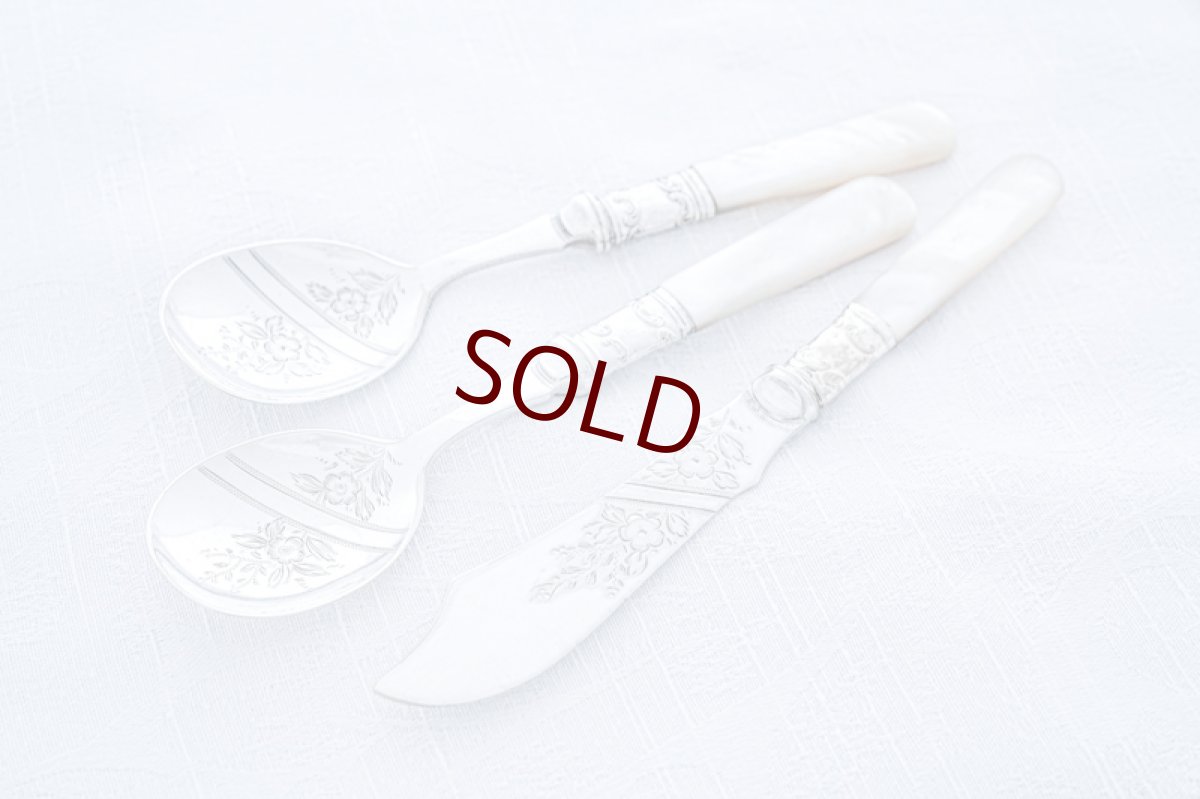 画像8: アンティークシルバー、アンティーク銀器、シルバープレート製　 レア　アフタヌーンティーカトラリーセット (8)