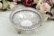 画像8: アンティークシルバー、アンティーク銀器　純銀製（925）1908年　特級　繊細なスクロール透かし細工が見事なフルーツ/ブレッドバスケット (8)