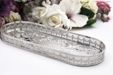 画像3: ヴィンテージシルバー　シルバープレート製　オーバル　バー　ギャラリートレイ (3)