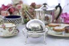 画像3: アンティークシルバー、アンティーク銀器、シルバープレート製　ヴィンテージ　ドーム型　バターディッシュ (3)