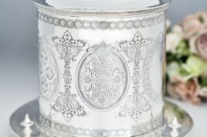 画像6: アンティークシルバー、アンティーク銀器、シルバープレート製　ヴィクトリア時代後期　ゴシック調　ビスケットボックス (6)