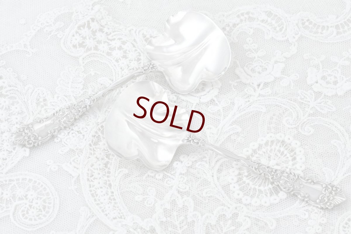 画像2: アンティークシルバー、アンティーク銀器、純銀製(925) 1898年 ロココスタイル　ジャムスプーンセット (2)