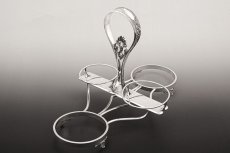 画像14: アンティークシルバー、アンティーク銀器、純銀製(925) 1897年 激レア  華やかなロココシェル型 透かし ストロベリーディッシュセット (14)