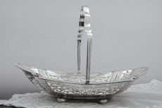 画像5: アンティークシルバー、アンティーク銀器、純銀製(925) 1907年 マッピン＆ウェッブ エレガントなお花の透かし細工 ケーキバスケット　 (5)