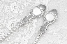 画像6: アンティークシルバー、アンティーク銀器、純銀製(925)  1896年 エンジェルの装飾 ロココスタイル ペア デザートサービングスプーンセット (6)