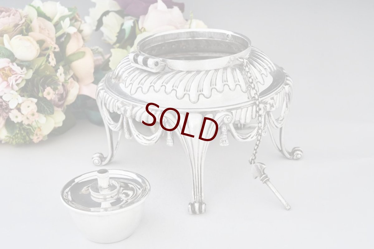 画像6: アンティークシルバー, シルバープレート製 ヴィクトリア時代後期 マッピン＆ウェッブ リボンガーランド ティーケトル＆スタンド (6)