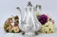 画像6: アンティークシルバー、アンティーク銀器、シルバープレート 特級 1850年 エルキントン 可憐なお花の摘み お花の彫刻コーヒーポット (6)
