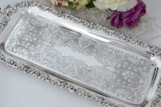 画像4: シルバープレート製 ヴィンテージ　バー / サンドイッチトレイ (4)