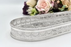 画像6: ヴィンテージシルバー シルバープレート製　オーバル　バー　ギャラリートレイ (6)