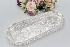 画像3: ヴィンテージシルバー シルバープレート製　オーバル　バー　ギャラリートレイ (3)