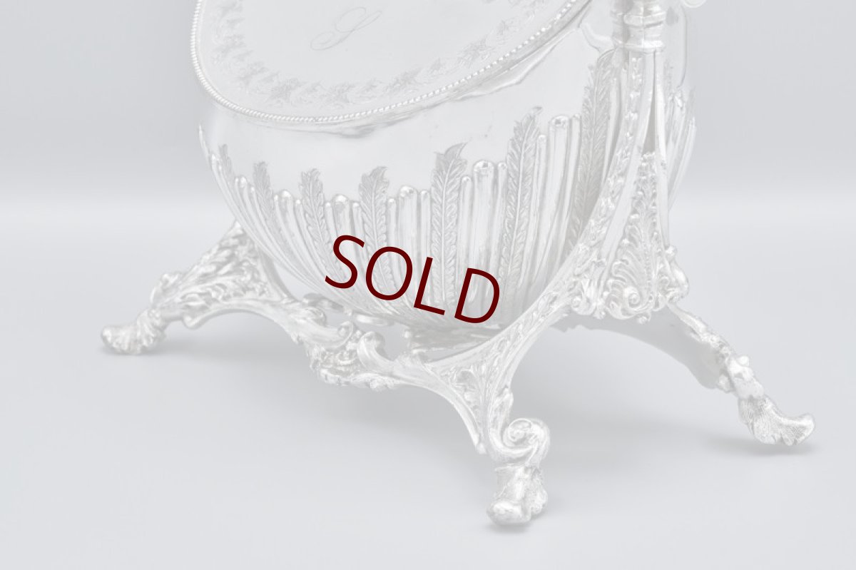 画像4: アンティークシルバー、アンティーク銀器、シルバープレート製 1900年前後 Walker & Hall ハンドバッグ型　ビスケットウォーマー　 (4)