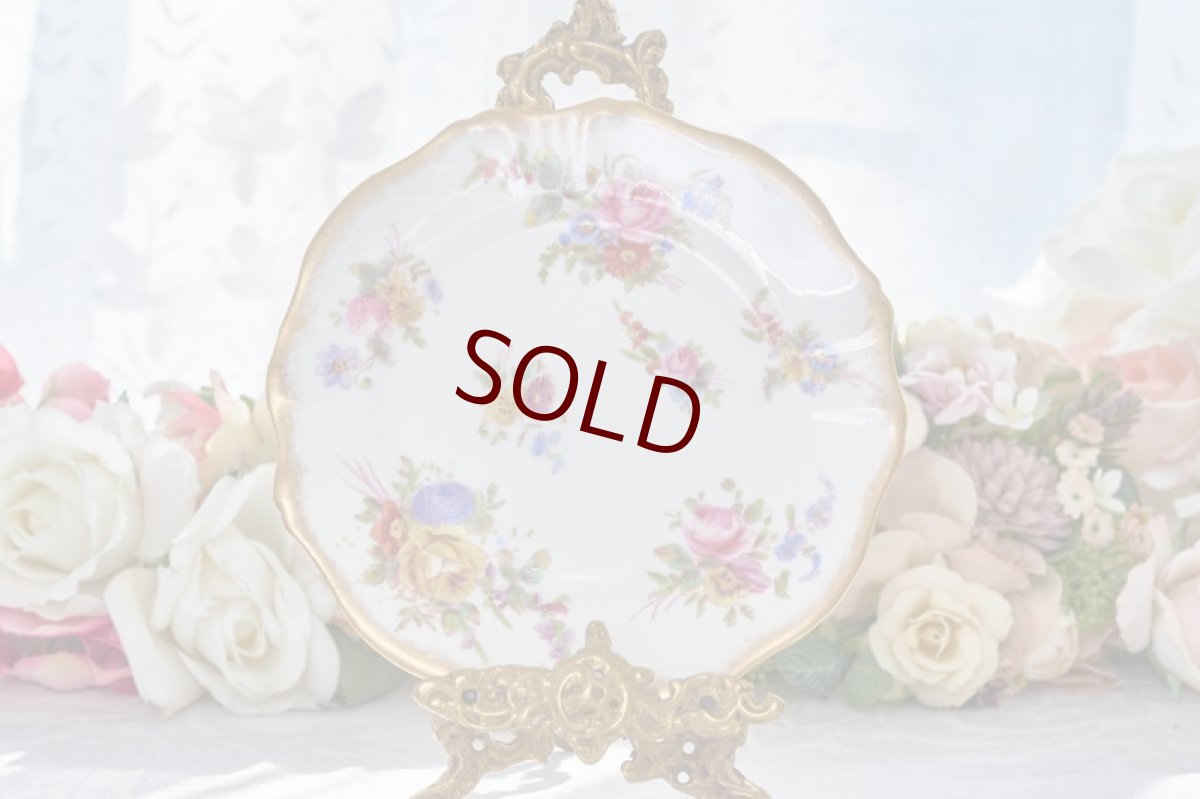 画像3: アンティーク陶磁器 ハマースレイ　ドレスデンスプレイズ　トリオセット　美しいハンドペイント　金彩とフローラルブーケ (3)