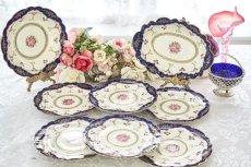 画像16: アンティーク陶磁器　c.1900　ジョージ・ジョーンズ デザートプレート6枚＆デザートボウル2個セット (16)