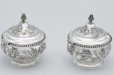画像5: アンティークシルバー、アンティーク銀器、純銀製（925）1909年 ペア　小鳥とお花 ジャポニズム風 ハンドカット透かし細工ポプリポットセット