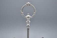 画像6: アンティークシルバー、アンティーク銀器、シルバープレート 1863年　スクロールとロープ装飾　ダブルジャムディッシュ (6)