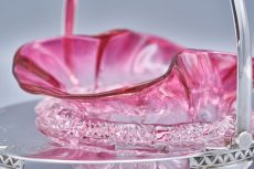 画像9: アンティークシルバー、アンティーク銀器、シルバープレート　ヴィクトリア時代後期　フリル付き グラデクランベリーグラス　ジャムディッシュ (9)