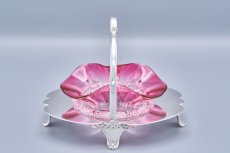 画像7: アンティークシルバー、アンティーク銀器、シルバープレート　ヴィクトリア時代後期　フリル付き グラデクランベリーグラス　ジャムディッシュ (7)