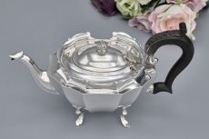 画像6: アンティークシルバー、アンティーク銀器　純銀製(925)　1929年　シンプルかっこいい バチェラーサイズティー3点セット (6)