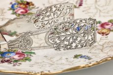 画像4: アンティークシルバー、アンティーク銀器、純銀製(925) 1910年繊細な透かし細工　クイーンズパターンハンドル　サービングトング (4)