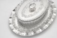 画像2: アンティークシルバー アンティーク銀器 シルバープレート製  c.1890 葉模様の装飾　蓋付きハンドカットクリスタルグラス　バターディッシュ