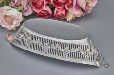 画像5: アンティークシルバー、アンティーク銀器、シルバープレート製　リボンと薔薇のガーランド透かし細工　ブレッドバスケット (5)