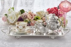 画像2: ヴィンテージシルバー、シルバープレート製 　脚付　バー / サンドイッチトレイ (2)