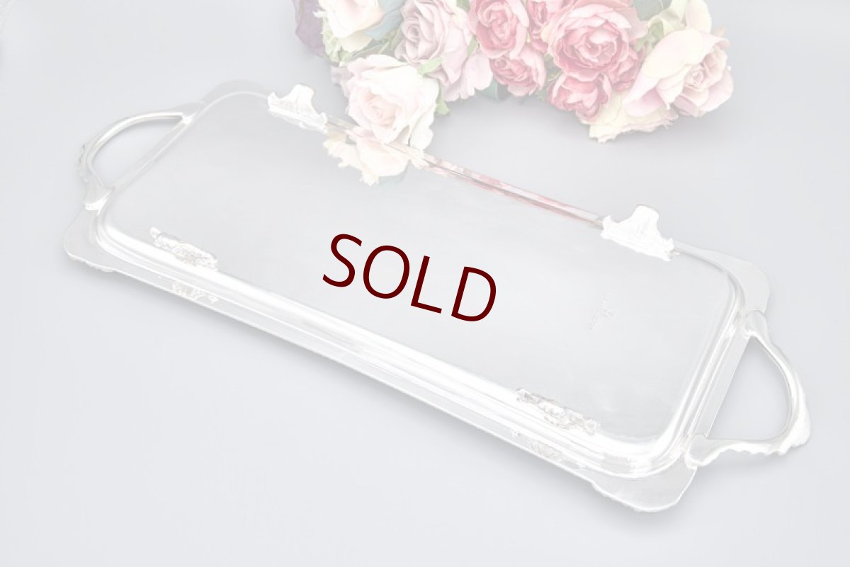 画像9: ヴィンテージシルバー、シルバープレート製 　脚付　バー / サンドイッチトレイ (9)