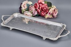 画像8: ヴィンテージシルバー、シルバープレート製 　脚付　バー / サンドイッチトレイ (8)