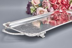 画像5: ヴィンテージシルバー、シルバープレート製 　脚付　バー / サンドイッチトレイ (5)