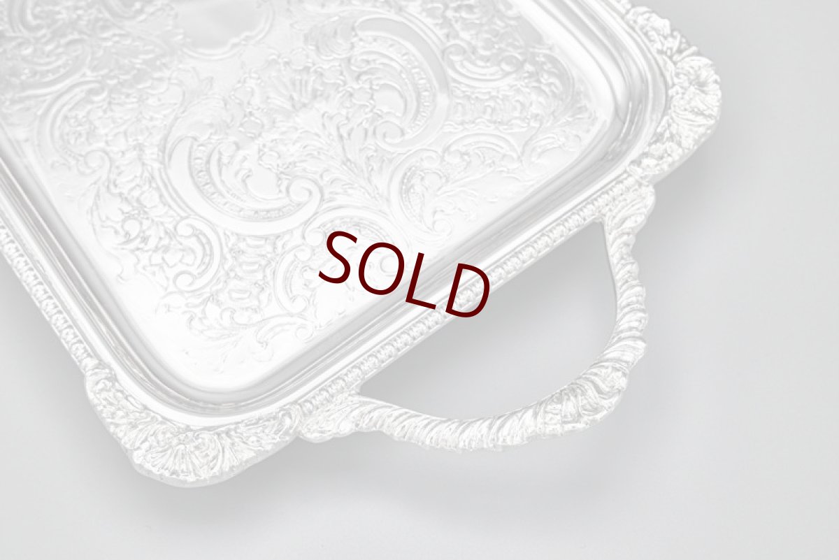 画像6: ヴィンテージシルバー、シルバープレート製 　脚付　バー / サンドイッチトレイ (6)