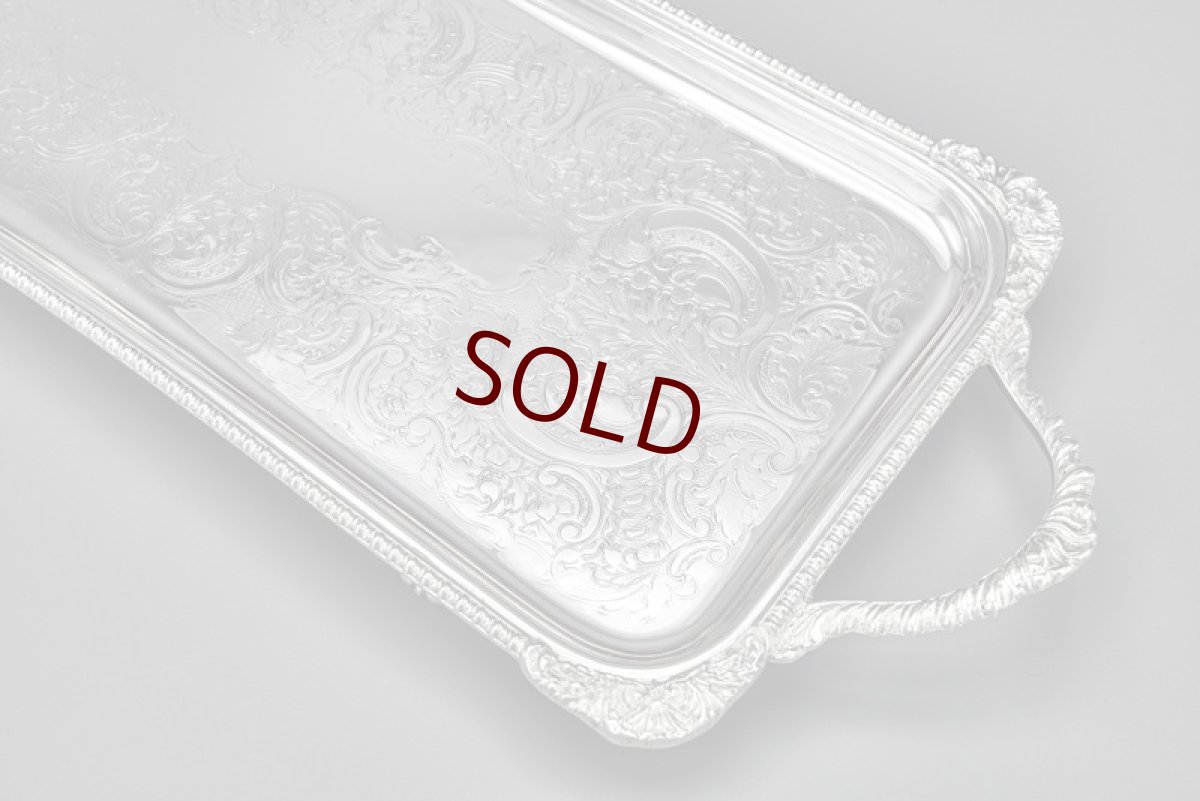 画像3: ヴィンテージシルバー、シルバープレート製 　脚付　バー / サンドイッチトレイ (3)